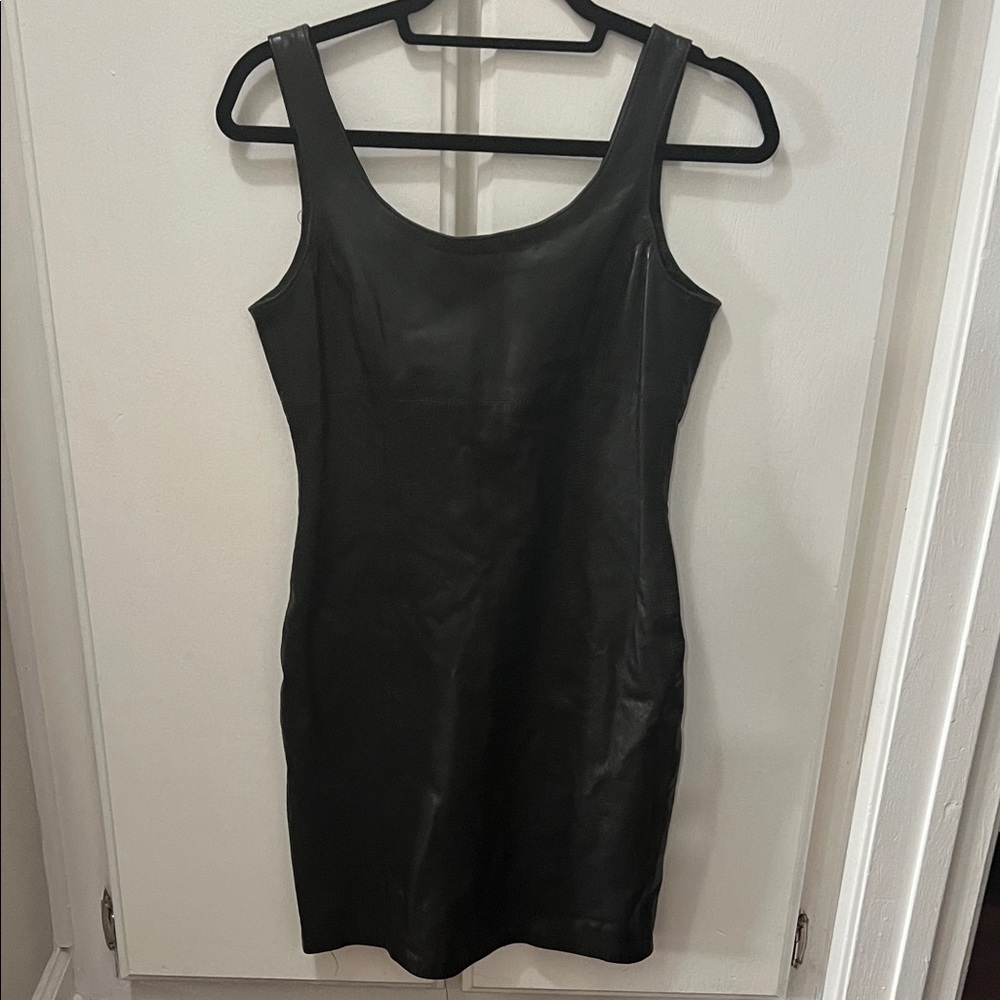 Nuvola Black Leather Dress